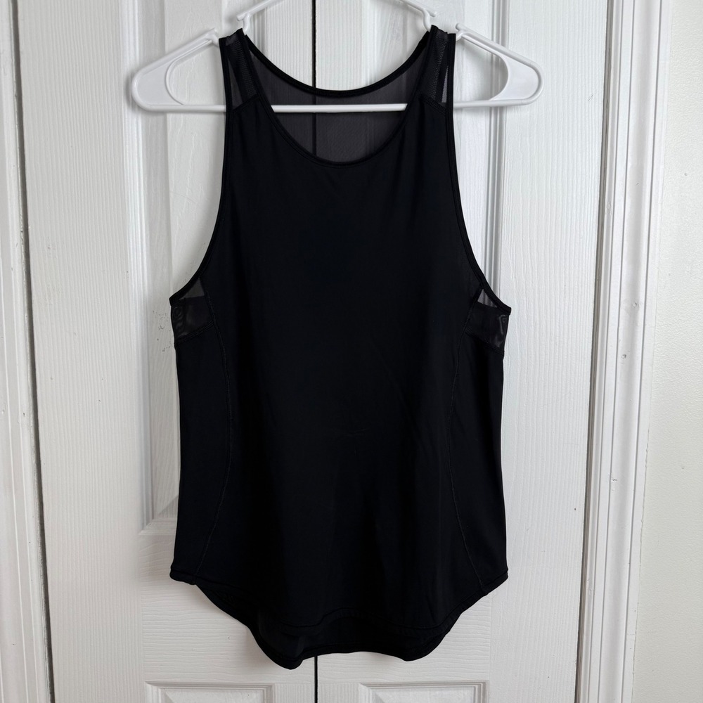 Lululemon Black‎ Mesh Panel Tank Top Women's Size 4 Athletic Workout
